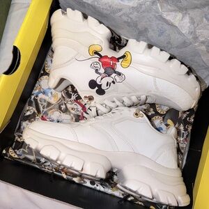 ALDO White Sneakers with Mickey Mouse Design